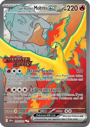 POKEMON TCG - Team Rocket's Moltres ex 208/182 Miscellaneous Cards & Products - Double Rare