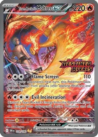 POKEMON TCG - Team Rocket's Moltres ex 229/182 Miscellaneous Cards & Products - Double Rare