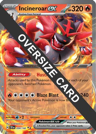 POKEMON TCG - Incineroar ex 034/162 Jumbo Cards - Double Rare