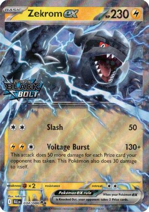 POKEMON TCG - Zekrom ex (Black Bolt Stamped) 034 Miscellaneous Cards & Products - Double Rare