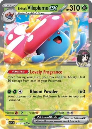 POKEMON TCG - Erika's Vileplume ex 003 ME Ascended Heroes - Double Rare
