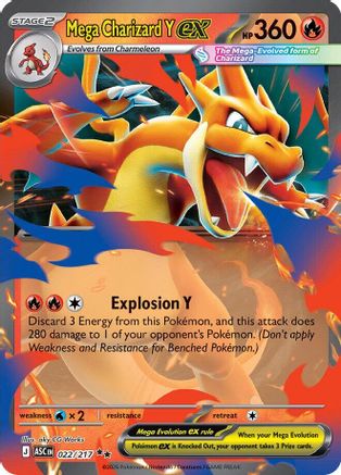 POKEMON TCG - Mega Charizard Y ex 022/217 ME Ascended Heroes - Double Rare