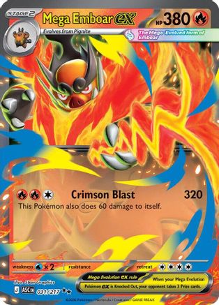 POKEMON TCG - Mega Emboar ex 031/217 ME Ascended Heroes - Double Rare