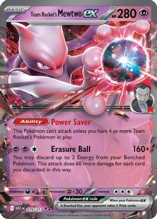 POKEMON TCG - Team Rocket's Mewtwo ex 079/217 ME Ascended Heroes - Double Rare