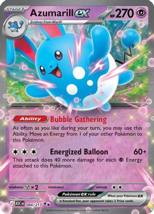 POKEMON TCG - Azumarill ex 084 ME Ascended Heroes - Double Rare