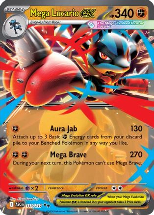 POKEMON TCG - Mega Lucario ex 113 ME Ascended Heroes - Double Rare