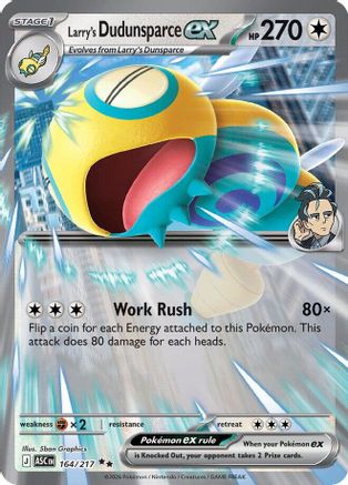 POKEMON TCG - Larry's Dudunsparce ex 164 ME Ascended Heroes - Double Rare