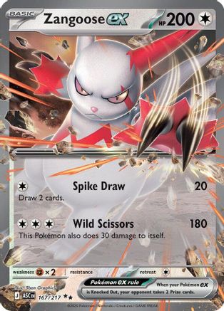 POKEMON TCG - Zangoose ex 167 ME Ascended Heroes - Double Rare