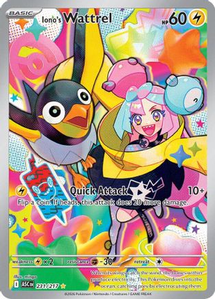 POKEMON TCG - Iono's Wattrel 231/217 ME Ascended Heroes - Illustration Rare