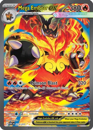 POKEMON TCG - Mega Emboar ex 273/217 ME Ascended Heroes - Special Illustration Rare