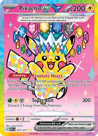 POKEMON TCG - Pikachu ex 277/217 ME Ascended Heroes - Special Illustration Rare