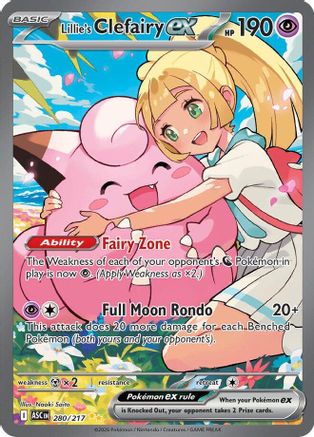 POKEMON TCG - Lillie's Clefairy ex 280/217 ME Ascended Heroes - Special Illustration Rare