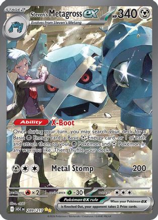 POKEMON TCG - Steven's Metagross ex 289 ME Ascended Heroes - Special Illustration Rare