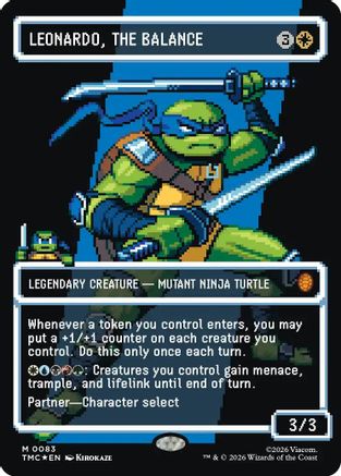 MAGIC: THE GATHERING - Leonardo, the Balance (0083) (Borderless) (Surge Foil) (TMC-083) - Commander: Teenage Mutant Ninja Turtles Foil