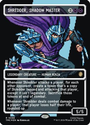 MAGIC: THE GATHERING - Shredder, Shadow Master (Borderless) (Surge Foil) (TMC-088) - Commander: Teenage Mutant Ninja Turtles Foil
