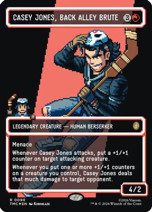 MAGIC: THE GATHERING - Casey Jones, Back Alley Brute (Borderless) (Surge Foil) (TMC-090) - Commander: Teenage Mutant Ninja Turtles Foil