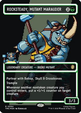 MAGIC: THE GATHERING - Rocksteady, Mutant Marauder (Borderless) (Surge Foil) (TMC-094) - Commander: Teenage Mutant Ninja Turtles Foil