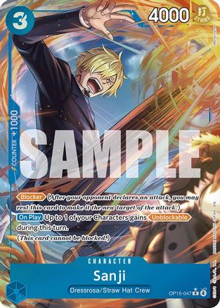 ONE PIECE TCG - Sanji (OP15 OP15-047 Adventure on Kamis Island - Rare