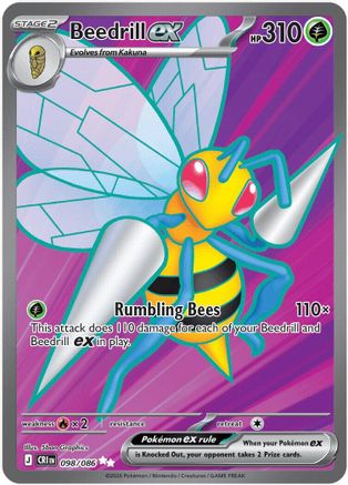 POKEMON TCG - Beedrill ex 098/086 ME04 Chaos Rising - Ultra Rare