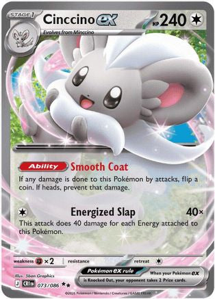 POKEMON TCG - Cinccino ex 073/086 ME04 Chaos Rising - Double Rare