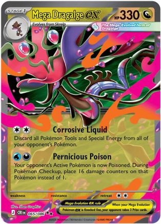 POKEMON TCG - Mega Dragalge ex 065/086 ME04 Chaos Rising - Double Rare
