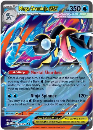 POKEMON TCG - Mega Greninja ex 022/086 ME04 Chaos Rising - Double Rare