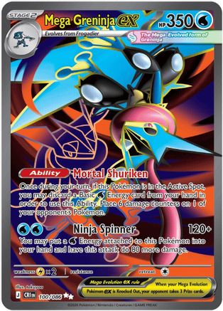 POKEMON TCG - Mega Greninja ex 100/086 ME04 Chaos Rising - Ultra Rare
