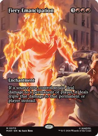 MAGIC: THE GATHERING - Fiery Emancipation (Borderless) (MAR-070) - Marvel Universe Eternal-Legal Foil