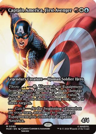 MAGIC: THE GATHERING - Captain America, First Avenger (Borderless) (MAR-088) - Marvel Universe Eternal-Legal