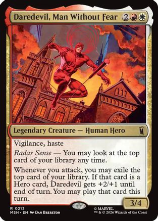 MAGIC: THE GATHERING - Daredevil, Man Without Fear (MSH-213) - Marvel Super Heroes Foil