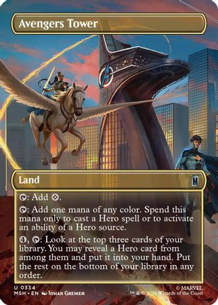 MAGIC: THE GATHERING - Avengers Tower (Borderless) (MSH-334) - Marvel Super Heroes