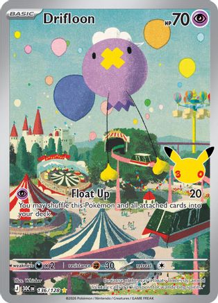 POKEMON TCG - Drifloon 136/128 ME 30th Celebration - Illustration Rare