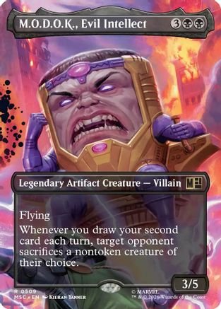 MAGIC: THE GATHERING - M.O.D.O.K., Evil Intellect (Borderless) (MSC-509) - Commander: Marvel Super Heroes Foil