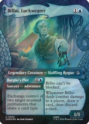 MAGIC: THE GATHERING - Bilbo, Luckwearer (Showcase) (Surge Foil) (HOB-254) - The Hobbit Foil