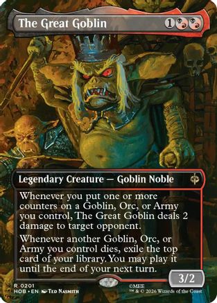 MAGIC: THE GATHERING - The Great Goblin (Borderless) (HOB-201) - The Hobbit