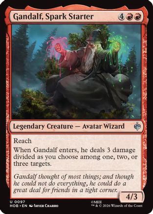 MAGIC: THE GATHERING - Gandalf, Spark Starter (HOB-097) - The Hobbit Foil