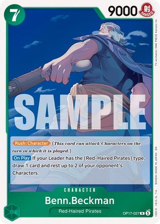 ONE PIECE TCG - Benn.Beckman OP17-027 The Worlds Strongest Warriors - Rare