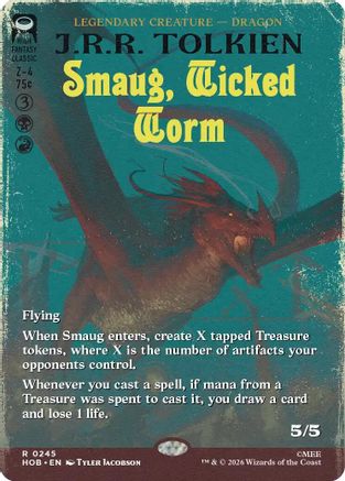 MAGIC: THE GATHERING - Smaug, Wicked Worm (Borderless) (HOB-245) - The Hobbit