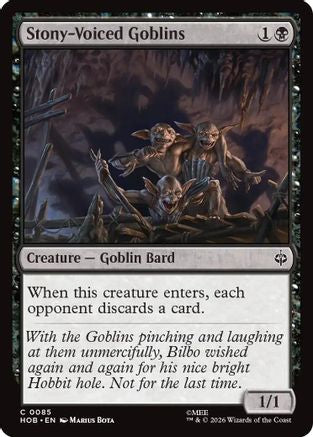 MAGIC: THE GATHERING - Stony-Voiced Goblins (HOB-085) - The Hobbit Foil