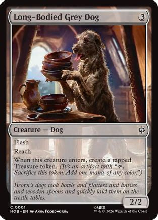 MAGIC: THE GATHERING - Long-Bodied Grey Dog (HOB-001) - The Hobbit Foil