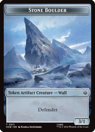 MAGIC: THE GATHERING - Stone Boulder // Dragon Double-Sided Token (HOB-11 // 5) - The Hobbit Foil