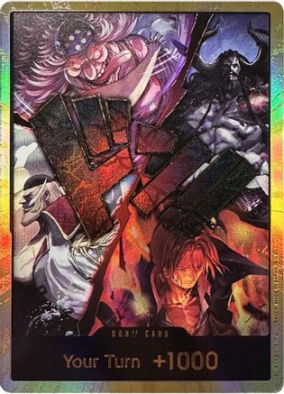 ONE PIECE TCG - DON!! Card (Alternate Art) (The Four Emperors) (Gold) The Worlds Strongest Warriors - DON!!