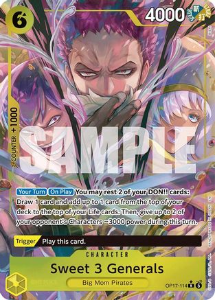 ONE PIECE TCG - Sweet 3 Generals (Alternate Art) OP17-114 The Worlds Strongest Warriors - Rare