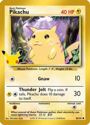 POKEMON TCG - Pikachu 058/102 ME 30th Celebration Classic Collection - Classic Collection