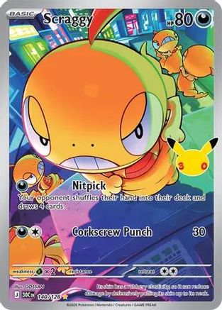 POKEMON TCG - Scraggy 140/128 ME 30th Celebration - Illustration Rare