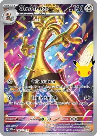 POKEMON TCG - Gholdengo 142/128 ME 30th Celebration - Illustration Rare