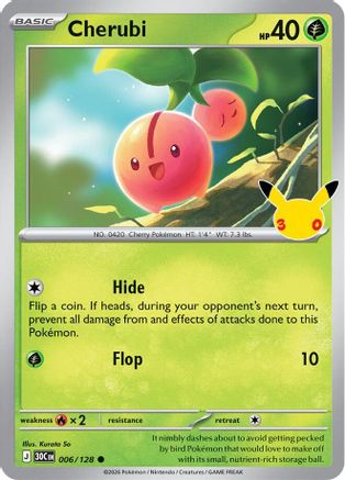 POKEMON TCG - Cherubi 006/128 ME 30th Celebration - Common
