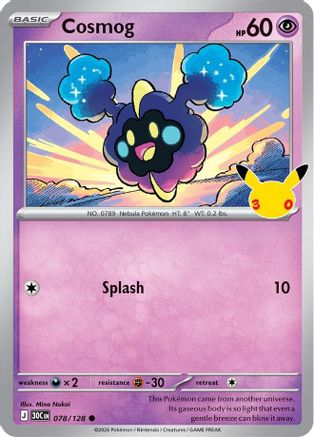 POKEMON TCG - Cosmog 078/128 ME 30th Celebration - null