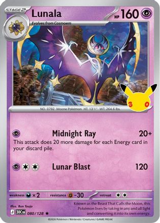 POKEMON TCG - Lunala 080/128 ME 30th Celebration - null