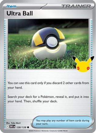 POKEMON TCG - Ultra Ball 128/128 ME 30th Celebration - Common